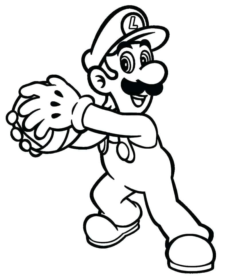 Luigi Playing Soccer. Coloring page Luigi Playing Soccer. Coloring page